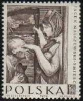 (1959-020) Марка Польша "Танатос (Я. Мальчевский)"   Живопись Польши II Θ